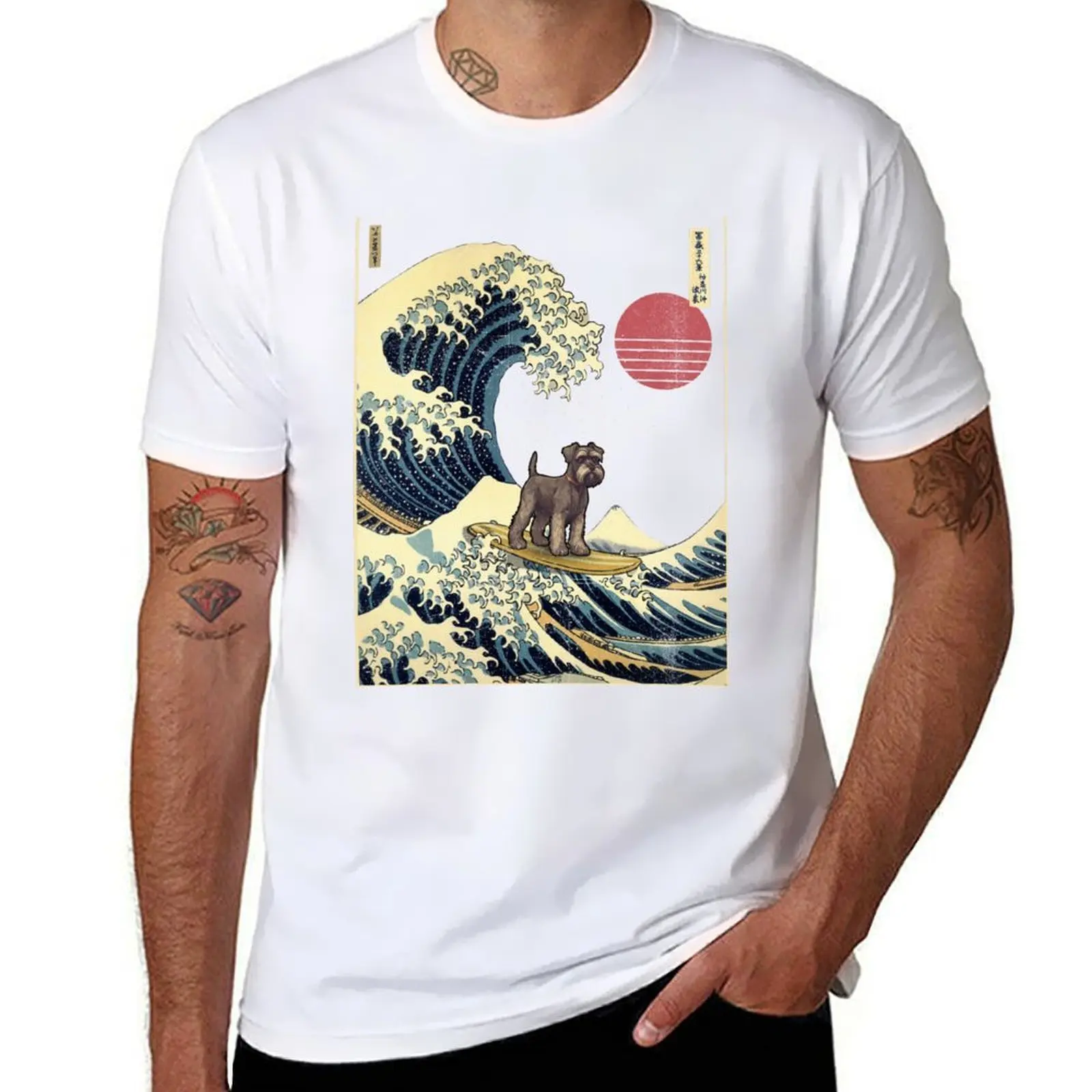 

Standard Schnauzer Kanagawa Japanese Surfing Wave T-Shirt cotton t shirts high quality anime t shirts oversize T-Shirt