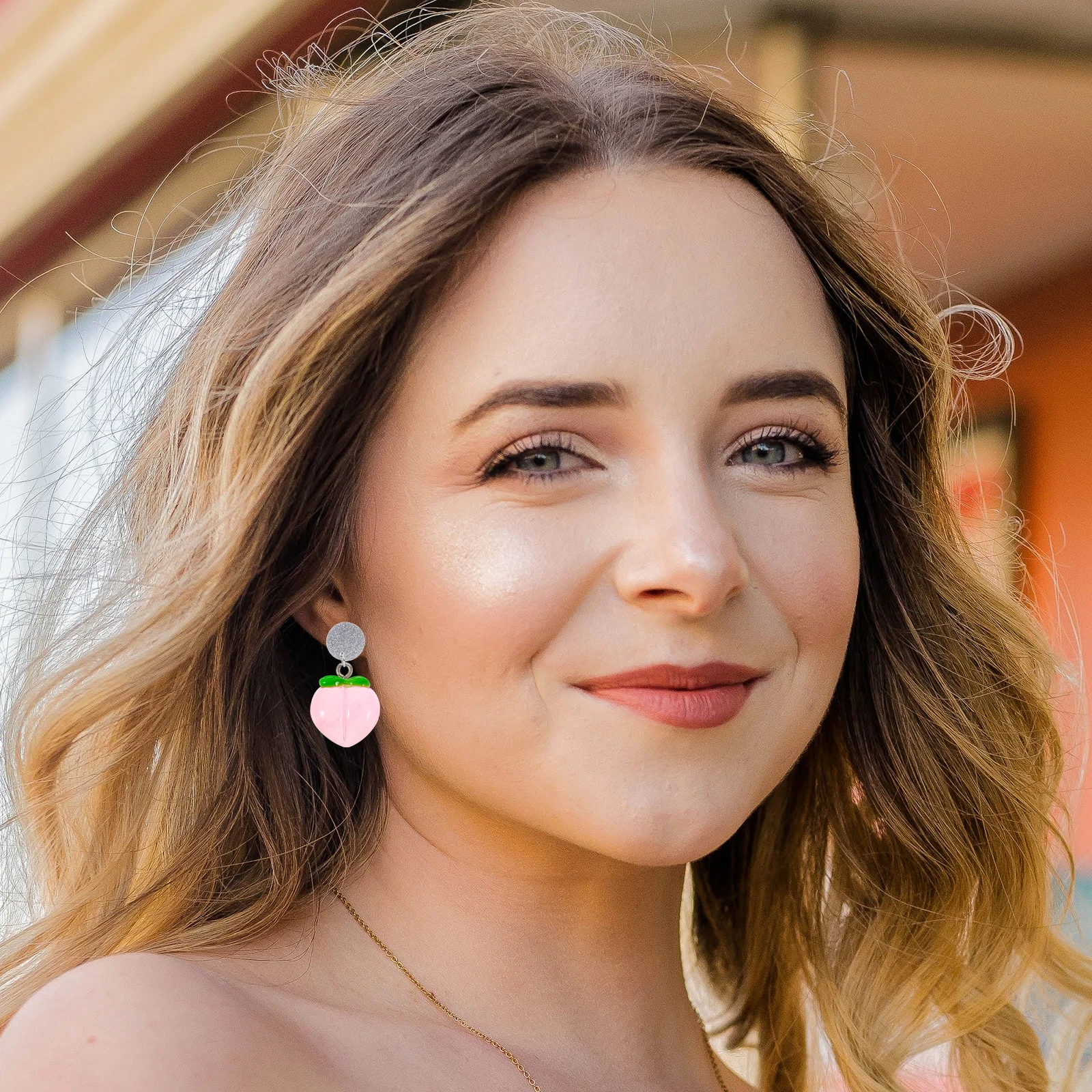 

10 Pcs Vegetable Peach Pendant Necklaces Making Resin Earring Charms for Jewellery