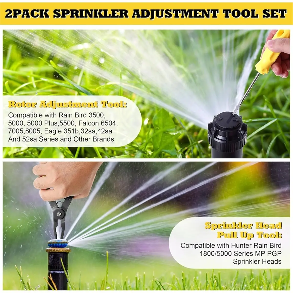 BHBL Sprinkler Head Tool Set, Sprinkler Removal Tool and Pull Up Tools for 1800 5000 Series, Adjustment Screwdriver