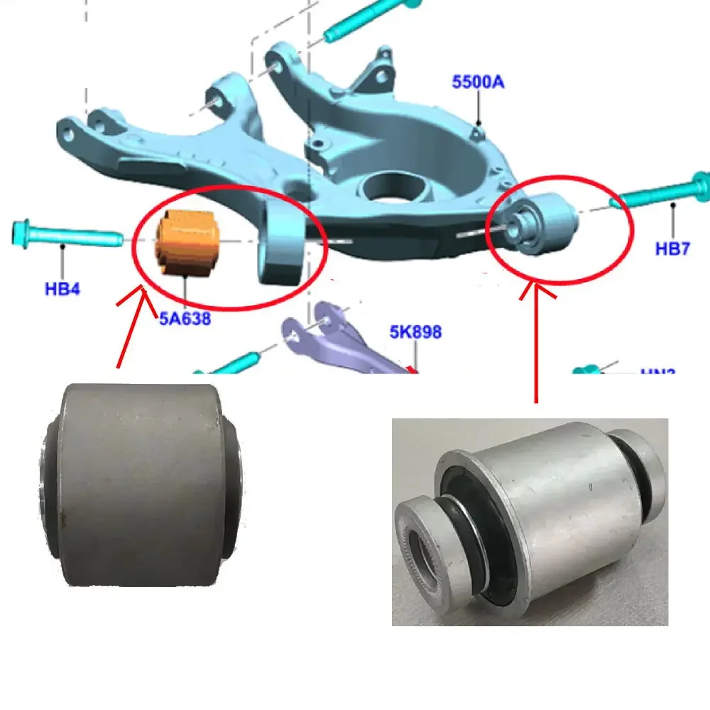 F2GC5K653AXB FR3C3C270AA 2pcs Control Arm Bushing Car Suspension Parts for Ford Mondeo MK5 Fusion Taurus Edge 2015-