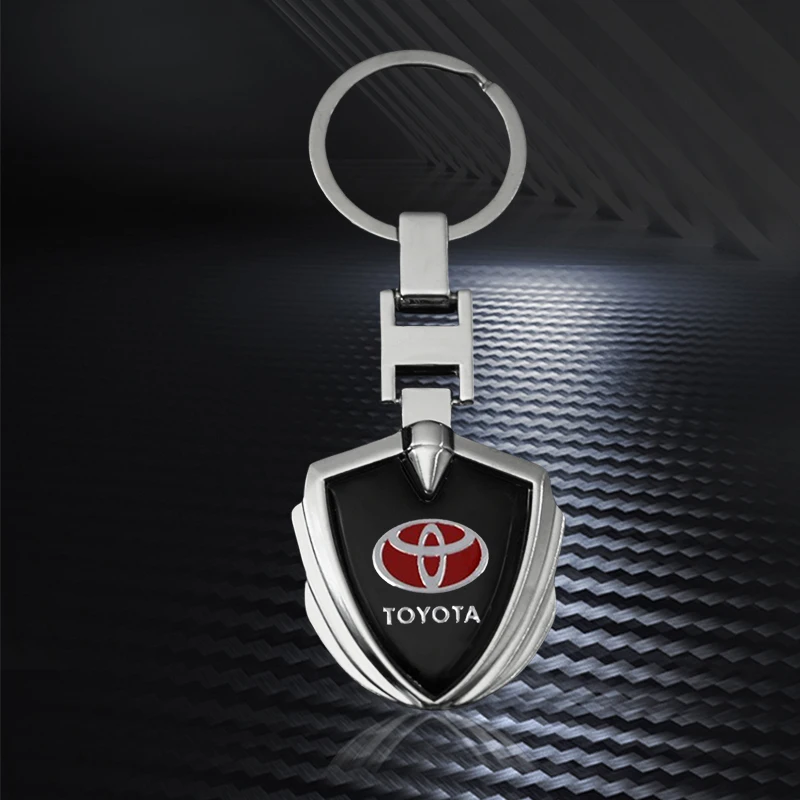 Metal Car Styling Keychain Buckle Key Chain Key Rings For Toyota Chr rav4 Yaris prius avensis Corolla Camry Auto Accessories