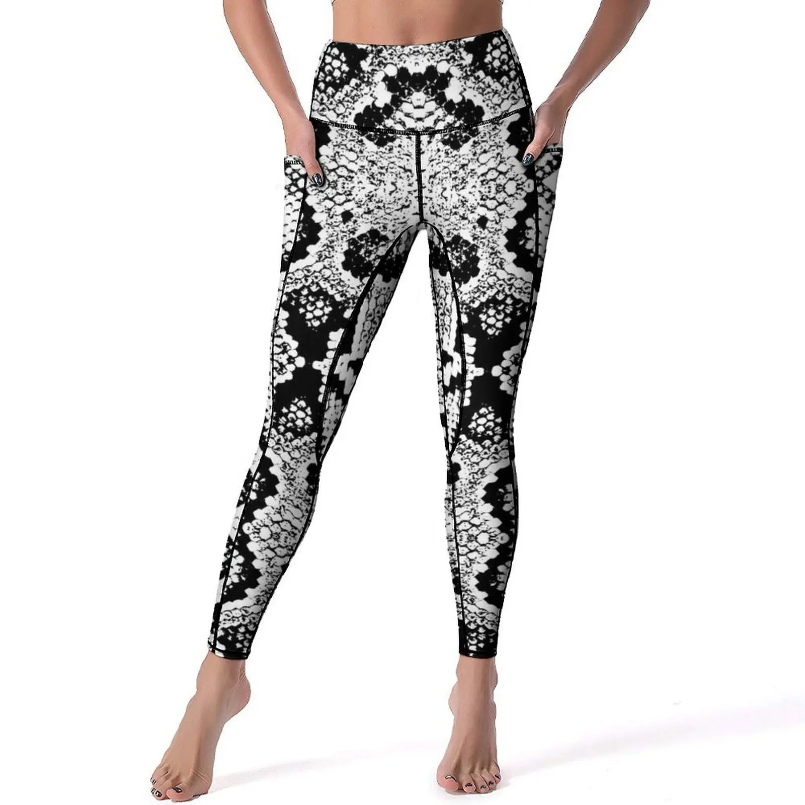 

Trend Snakeskin Yoga Pants Sexy Snake Skin Scales Print Leggings High Waist Workout Leggins Women Elegant Stretch Sports Tights