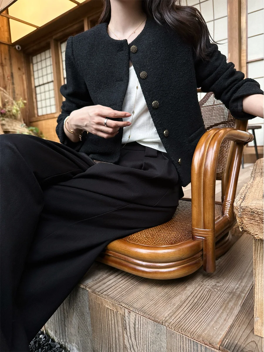 

Autumn Arrival Lin Zhiqiu Fce Wide Leg Suit Pants Dra Slimming Commute High Waist Long Straight Tube Trousers