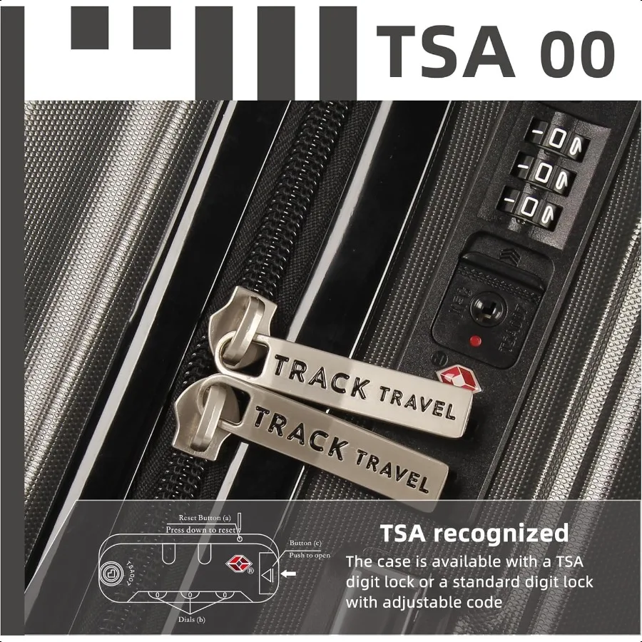 1 Piece Carry on Lage ABS+PC Hardshell TSA Lock Aluminum Trolley Spinner Wheels Dark Grey 1 Piece