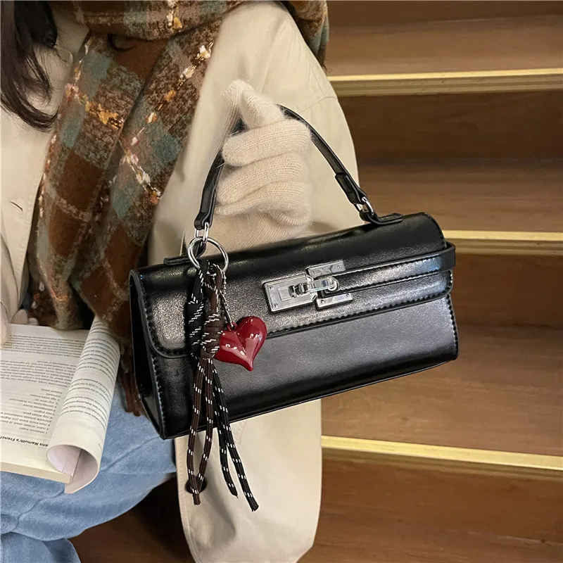 

Retro Women's Lock Shoulder Bag Luxury Brand Design Top Handle Flip Handbag Exquisite Elegant Ladies Crossbody Bag For Casual