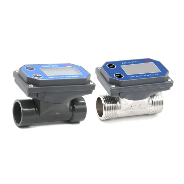 ZJLCD-BT01 DN20 Water Supply Battery Powered Smart SS/PVC Digital Water Meter for Community Household Irrigation Turbine Meter