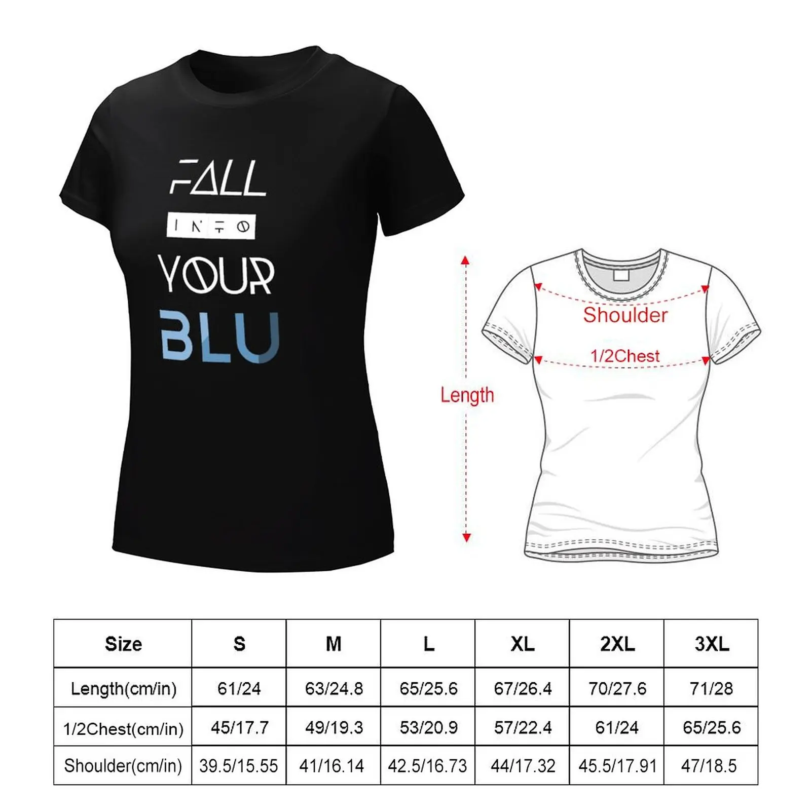 T-shirt BLU White Text t-shirt oversize estiva in cotone da donna