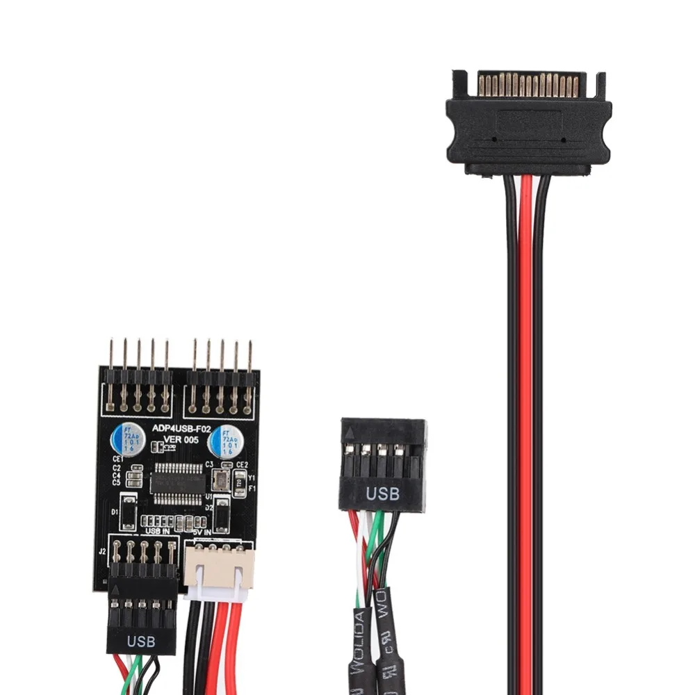 Compatibility 9PIN 1 To 2 USB Extension Cable with Power Cable Portable USB Extension Hub Dual USB Header PC Build