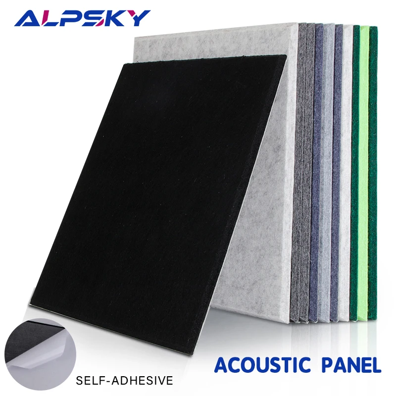 3Pcs Rectangle Polyester Soundproofing Wall Panels Self-adhesive Sound Proof Acoustic Panel Study Meeting Room Cinema Wall Decor