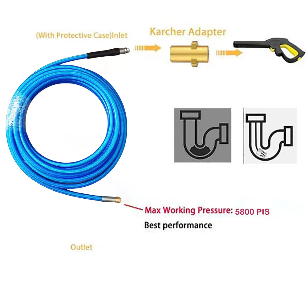 0.5~40M High Pressure Washer Hose Washer Water Cleaning Hose Pipe Cleaner Kit with Adapter for Karcher K2-K7 Washers Nozzle