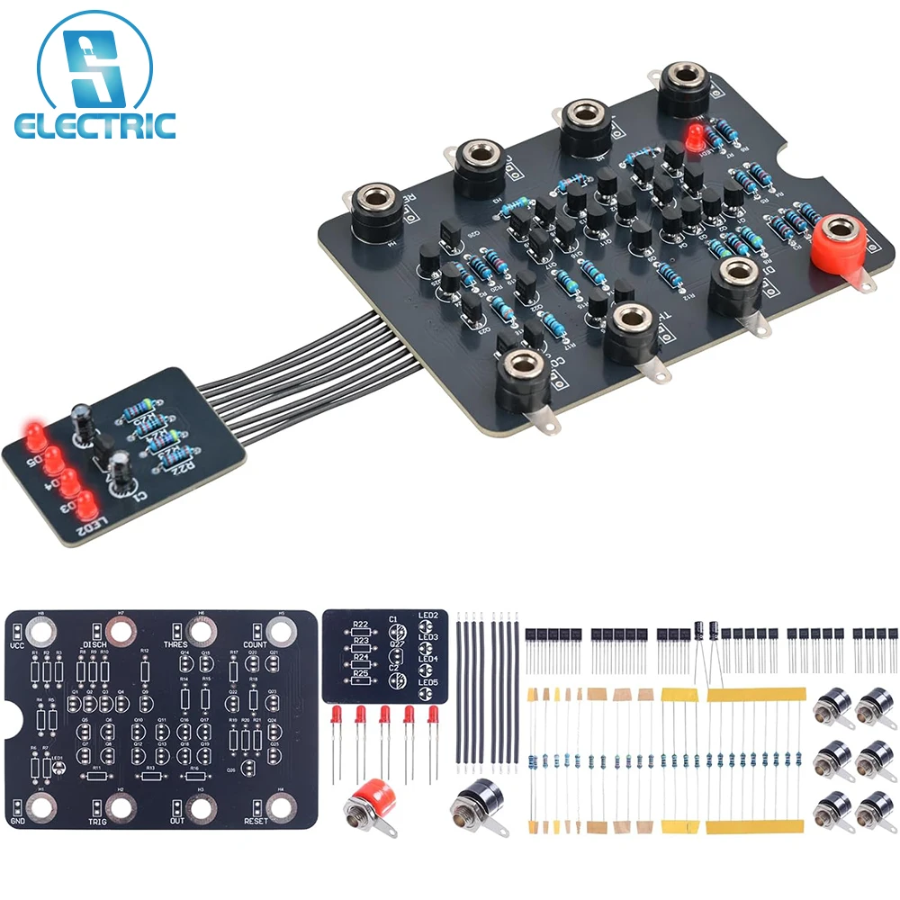 NE555 Timer Analog Circuit Soldering Practice Kit Through-Hole Components DIY Electronics Learning Project for Hobbyists Student