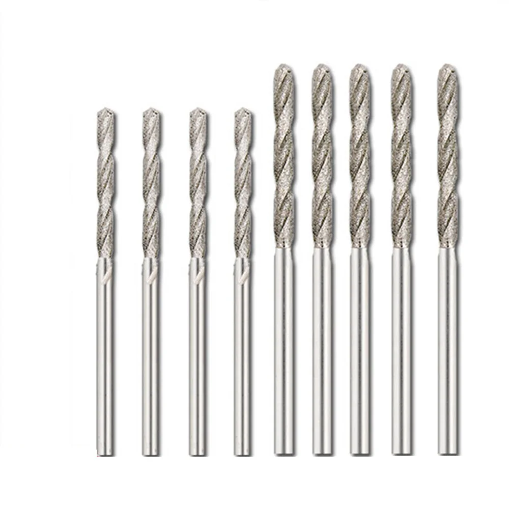 0.8mm 1mm 1.2mm 1.5mm 1.8mm 2mm 2.5mm Diamond Coated Tipped Tip Twist Drill Bit for Glass Jewelry Stone Tile