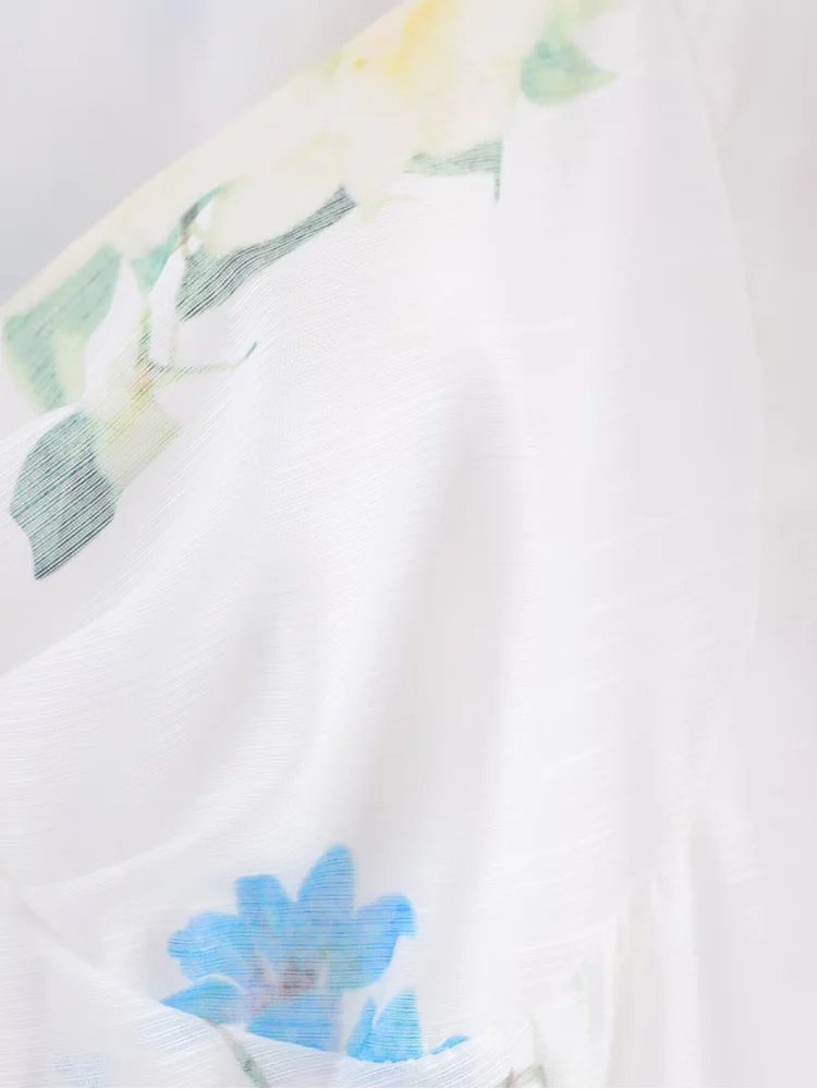 Robe à manches bouffantes pour femmes, style européen, nouvelle mode, tempérament polyvalent, imprimé floral, taille slim