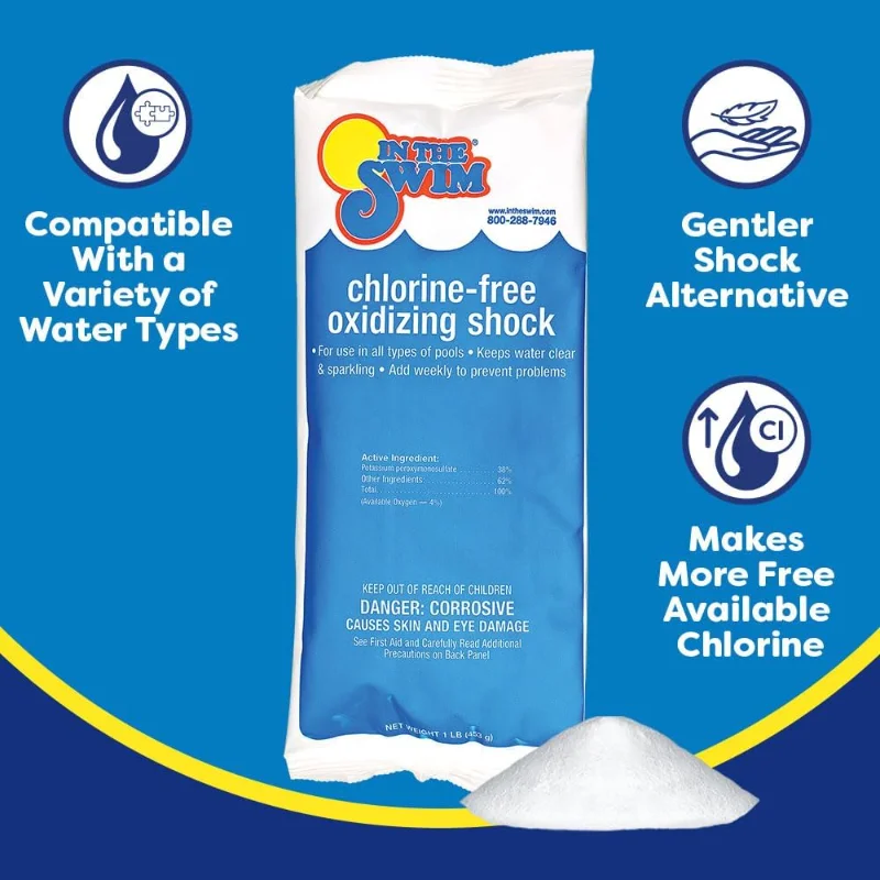 In The Swim Chlorine-Free Pool Shock - Quick Dissolving, Fast-Acting, Shock-Oxidizer for Swimming Pools, Spas
