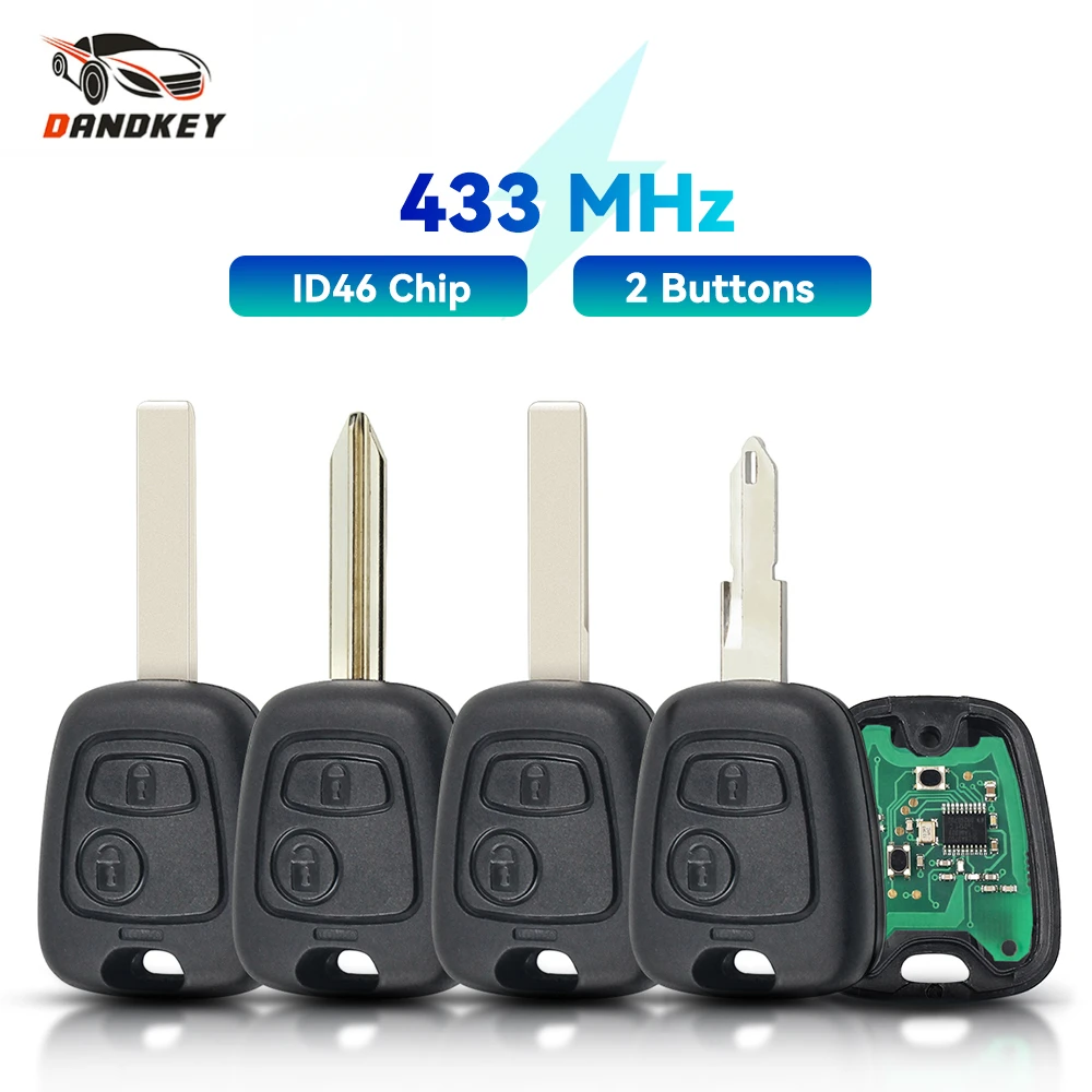 

Dandkey New Remote Car Key 433mhz ID46 For Peugeot 106 107 206 306 307 207 407 Partner For Citroen C1 C2 C3 C4 Saxo Picasso