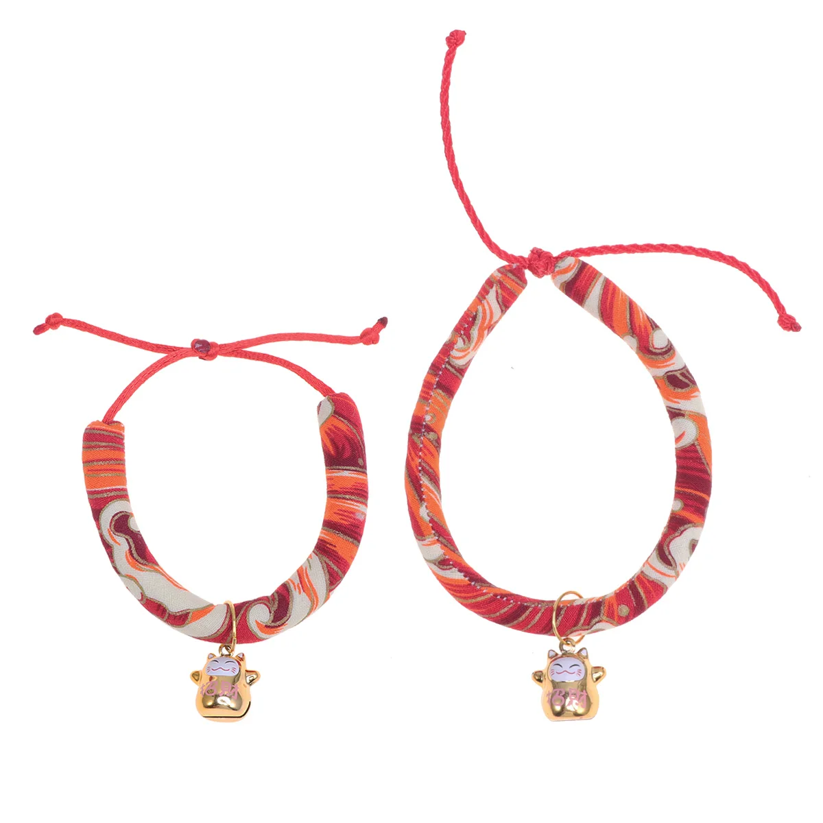 

Japanese Style Bell Collar Pet Tie Pet Collar Decorative Supplies Stylish Pattern Soft Cotton Material