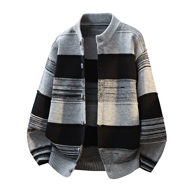 

Faionable Thiened Hoodie Knitted Sweater for Men Hong Kong Sle Ciwalk Long Sve Crew Ne Polyester Fiber 2025 Autu...