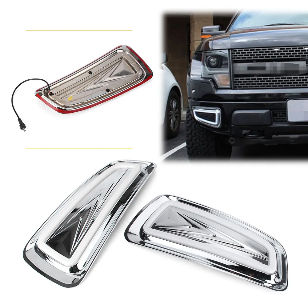 1Pair Car Front Bumper LED Fog Lamp Daytime Running Lights DRL for Ford F150 Raptor SVT 2009 2010 2011 2012 2013 2014 2015