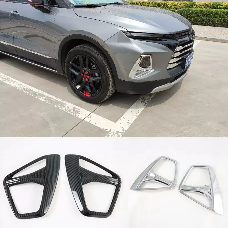 For Chevrolet Blazer 2020 Car Fog Light Carbon Fiber Trim Sticker Front Rear Fog Lamp Cover Headlight Eyebrow Decor Strips Tools