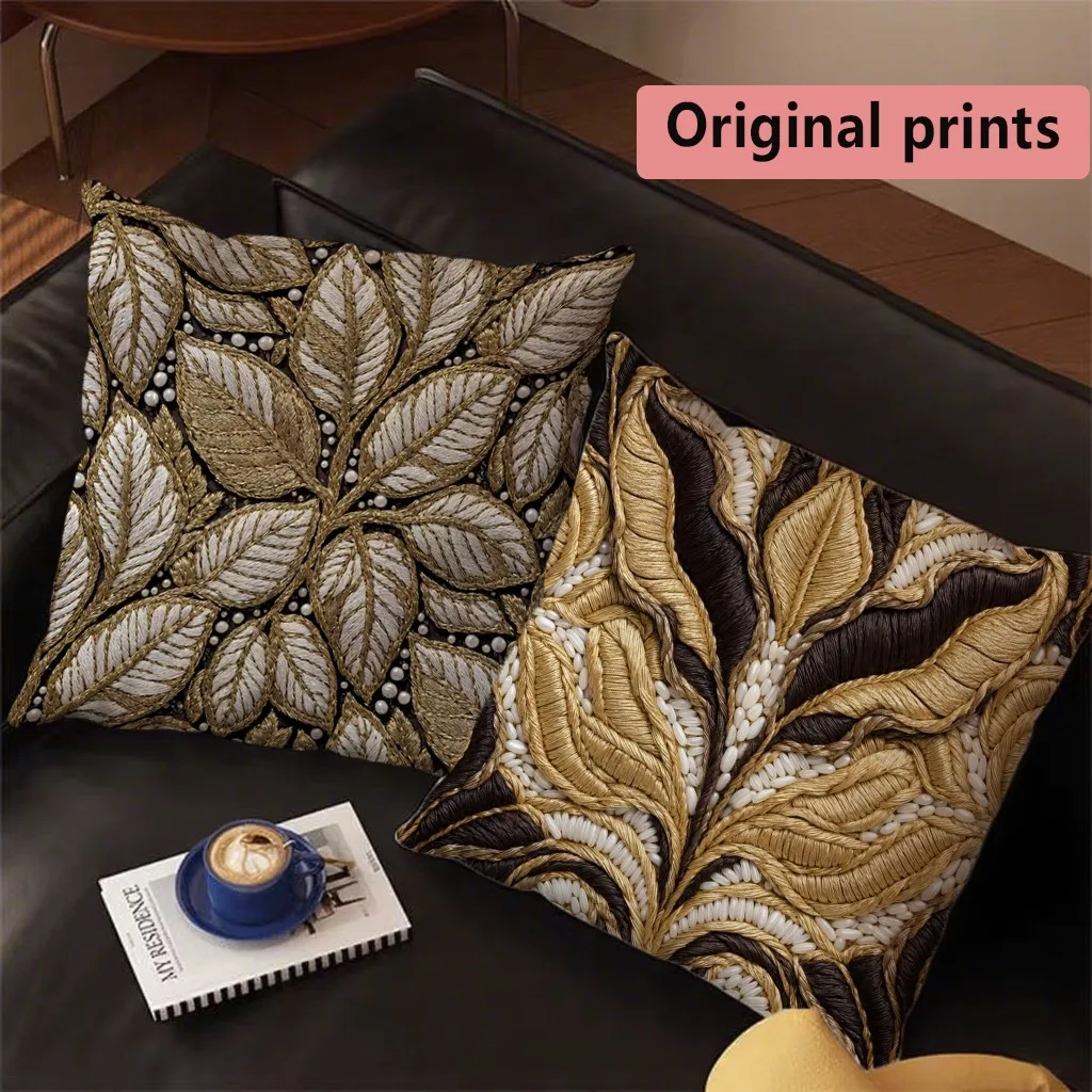 Vintage Botanical Leaf Throw Pillow Covers Pattern Cushion Cover Suitable for Sofa Bedroom Car Pillow Cover