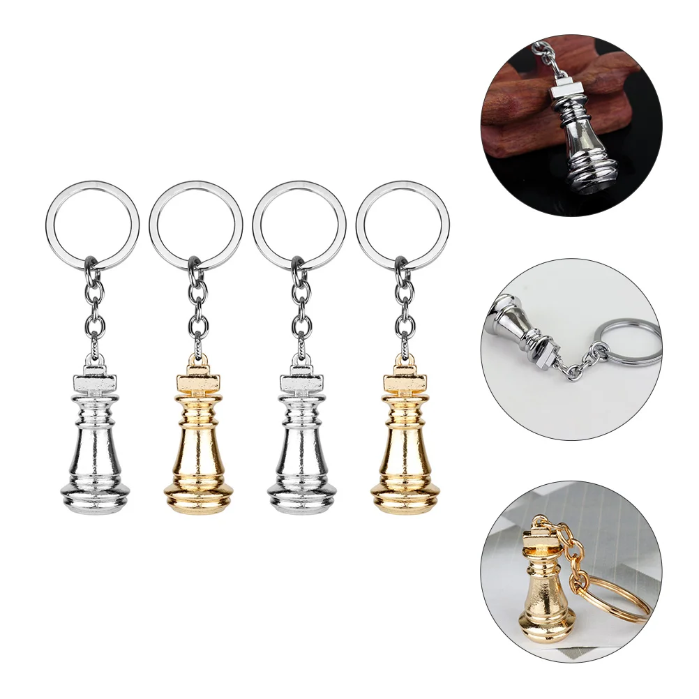 4 Pcs Chess Meeting Favors Key Hanging Pendants Model Keychain Birthday Gift Holder Ring Decorate