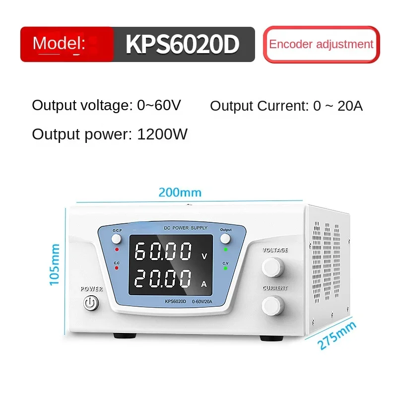 Kps6020d High-Power Adjustable DC Regulated Power Supply 60v20a Aging Test Power Supply