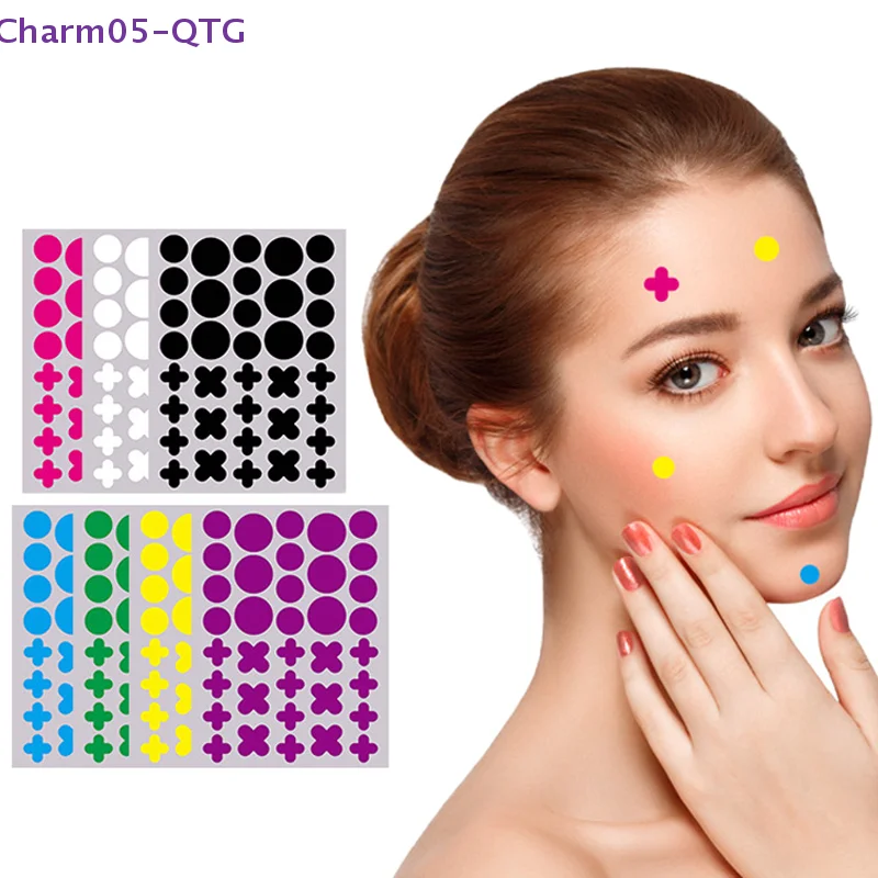 

180Pcs/5Sheets Colorful Round Cross Shaped Pimple Patches Acne Invisible Removal Skin Care Stickers Face Spot Beauty Makeup Tool