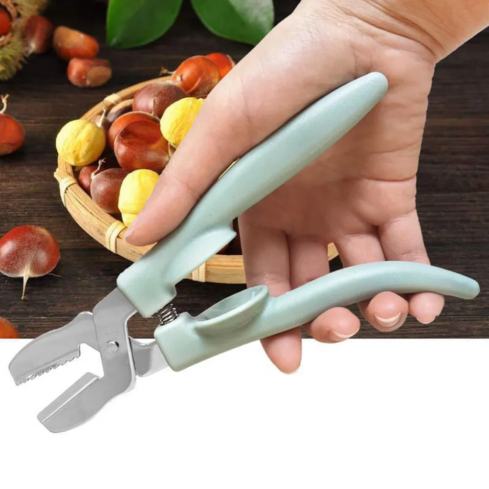 Chestnut Peeler Scissors Nut Cracking Kitchen Tool Stainless Steel Durable Pecan Cutter Walnut Cracker