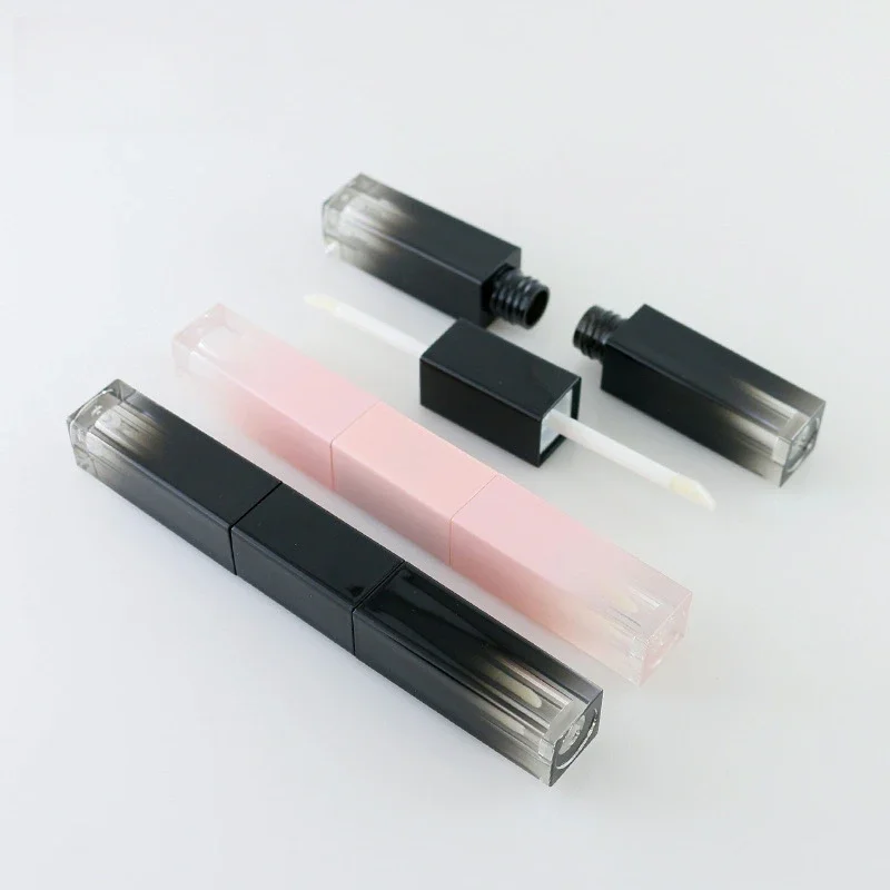 

Gradient Black Pink Square Double-ended Lip Gloss Tube 3ml Lip Glaze Lipstick Lip Gloss Empty Tube Makeup Packages