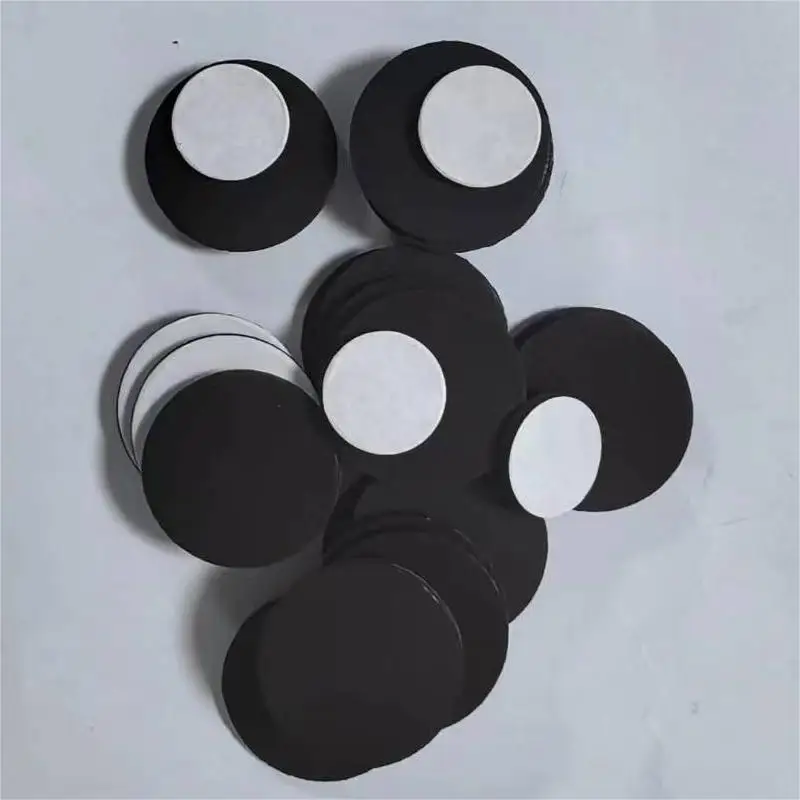 10  PCS Self Adhesive Circular Soft  Rubber Magnetic Sheet Advertising Sticker Adhesive Buckle Refrigerator Sticker
