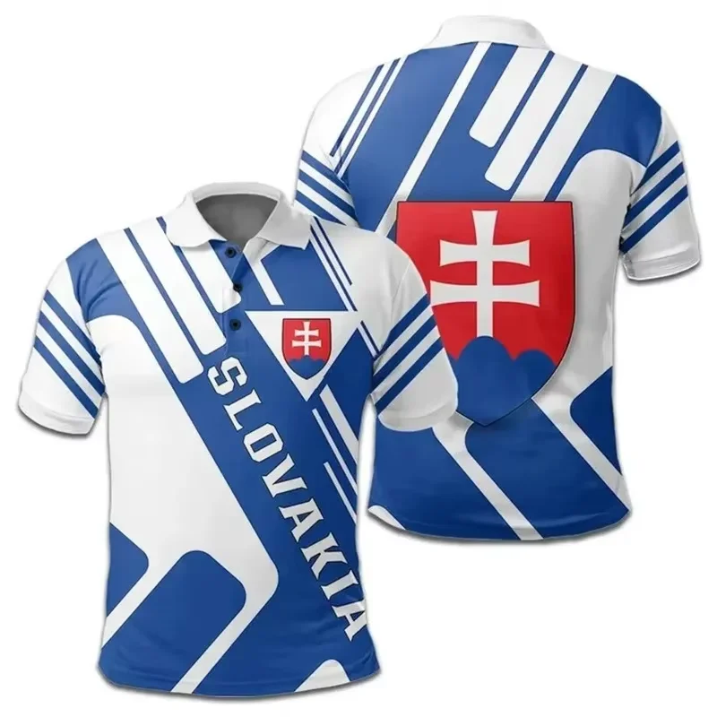Kaos Polo 3D Print Bendera Slo - Men'S Fashion Golf Clothing ulasan dan harga
