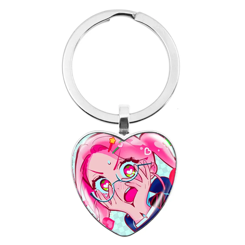 Alien Stage Luka Ivan Till Mizi Hyuna Sua  Heart Keychain Glass Cabochon Animation Character  Fashion decoration Jewelry Gift