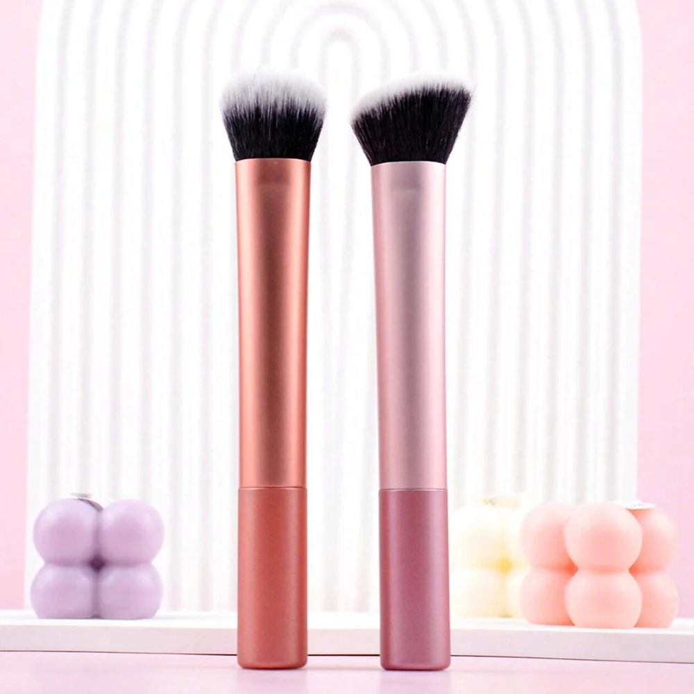 Makeup Brush Set Angle Round Flat Head Foundation Brush Soft Bristle Skin-friendly Makeup Tool for Beauty