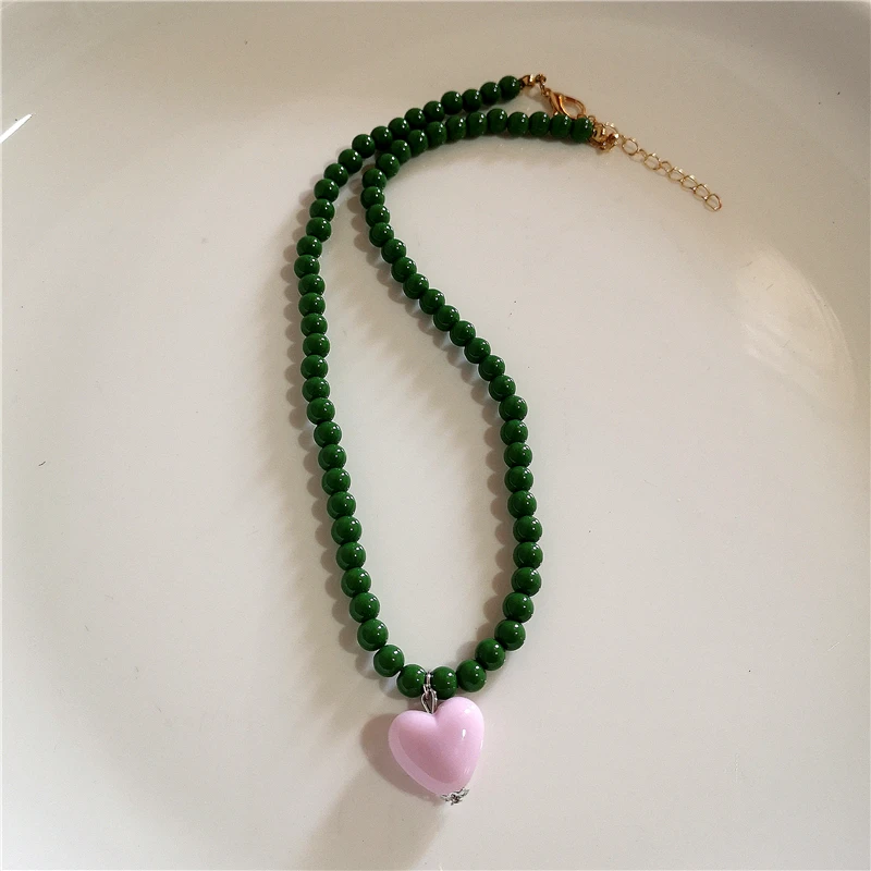 Kpop Boho Bunte Kirsche Herz Stern Anhänger Peart Choker Halskette Für Frauen Süße Ästhetische Y2K Harajuku Schmuck Zubehör – Detail 9