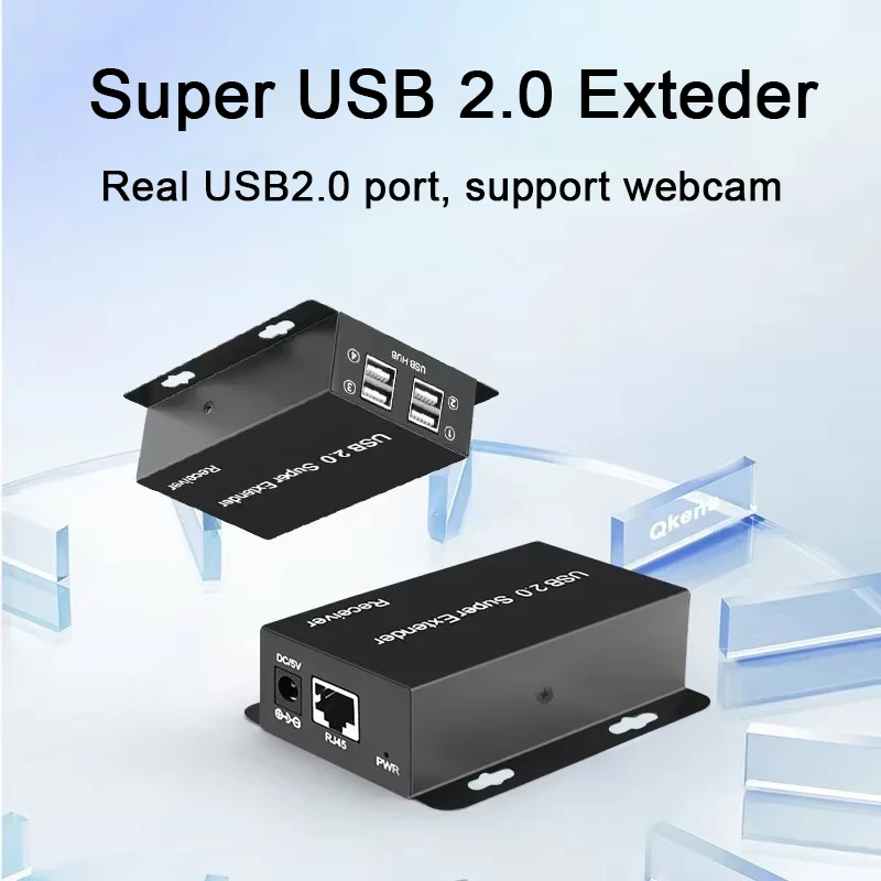 4 Port USB 2.0 Extender Via Ethernet Cat5e/6 Cable USB To RJ45 Transmitter and Receiver for Camera Webcam Printer Keyboard Mouse