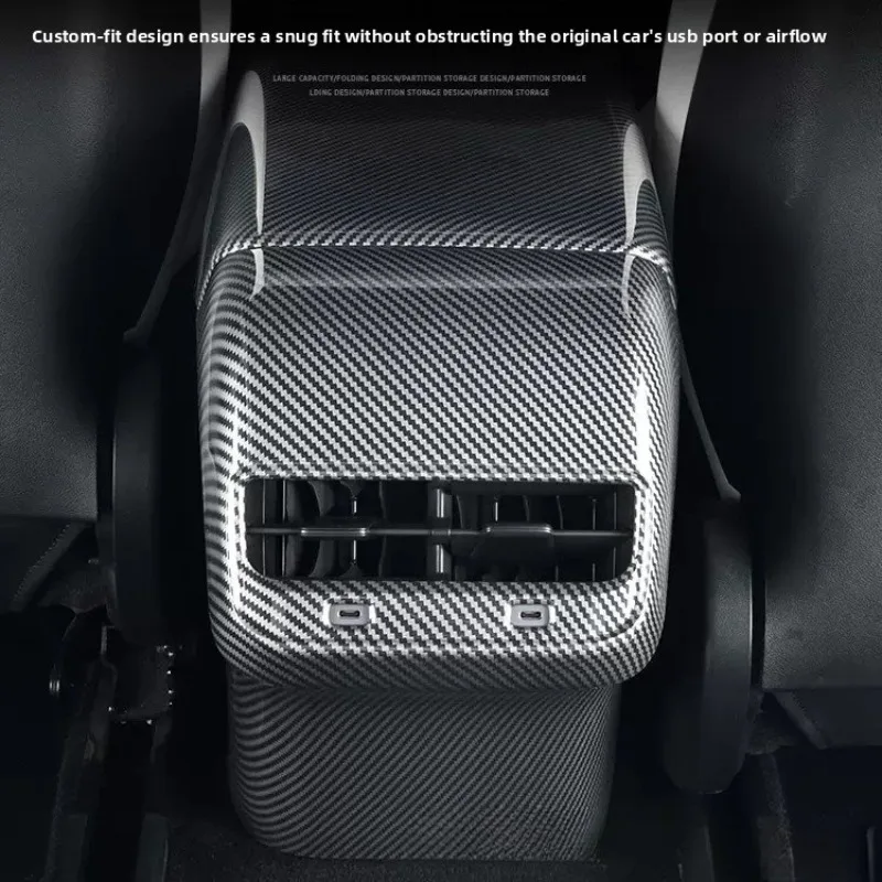 Rear Air Vent Outlet Cover For Tesla Model 3 2017‑2023 Model Y 2019‑2024 Back Vent All Inclusive Anti Kick Car Accessories