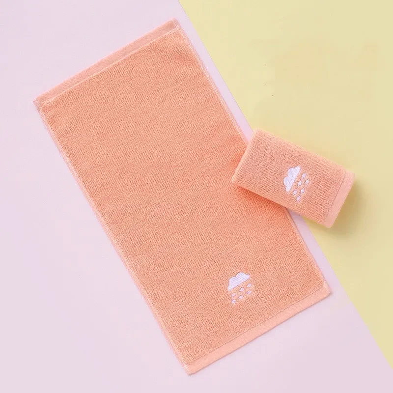 1PC Children Towels Baby Face Towel Soft Embroidered Weather Cotton Bath Towels for Newborn Kids Handkerchief Shower Washcloth