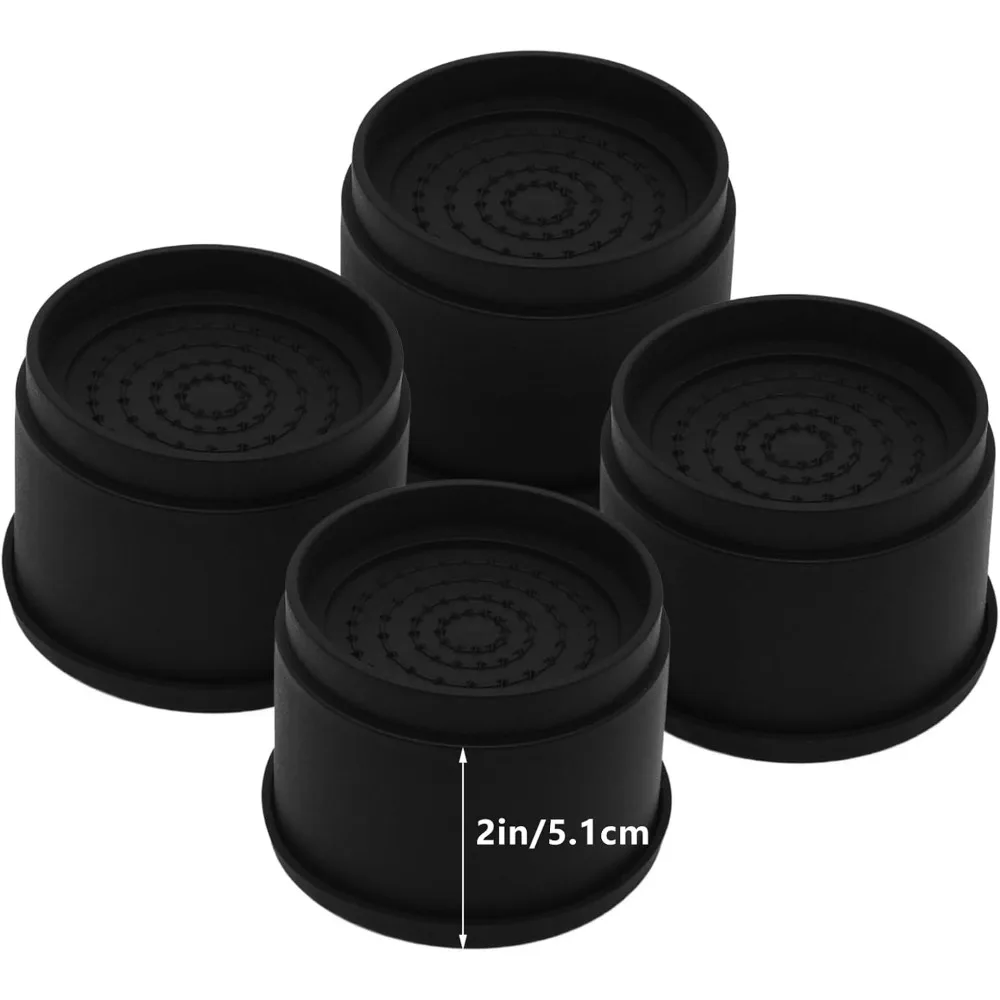 

4 Sets Furniture Risers 2 inch Black Bed Risers, Heavy Duty Round Stackable Bed Lifts Risers 2 or 4 for Table, Sofa, Couch, Desk