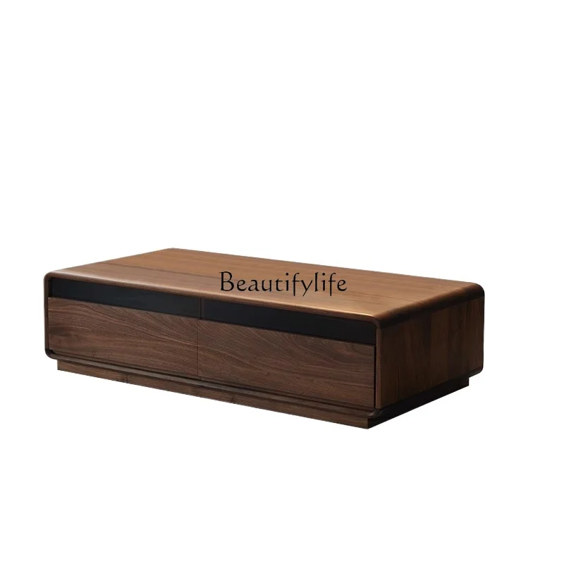

North American black walnut solid wood, simple Nordic living room tea table household size apartment, classic furniture