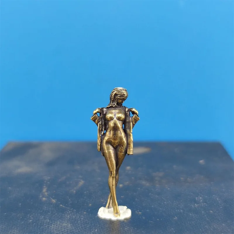 Brass Changing Beauty Doll Model Figure Miniature Sandbox Micro Landscape 1:43 Paintable Figure 50g 200mm height