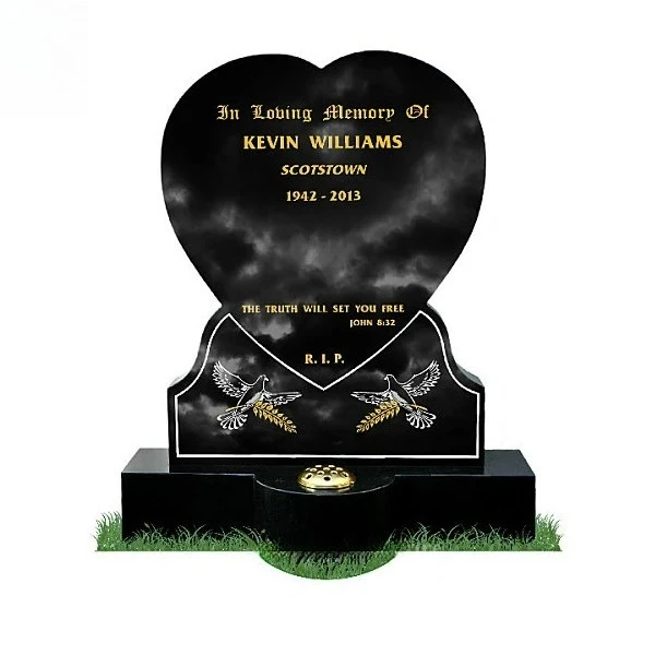 

Cheap Heart Shaped Black Grave Stone Tombstone Granite for Sale
