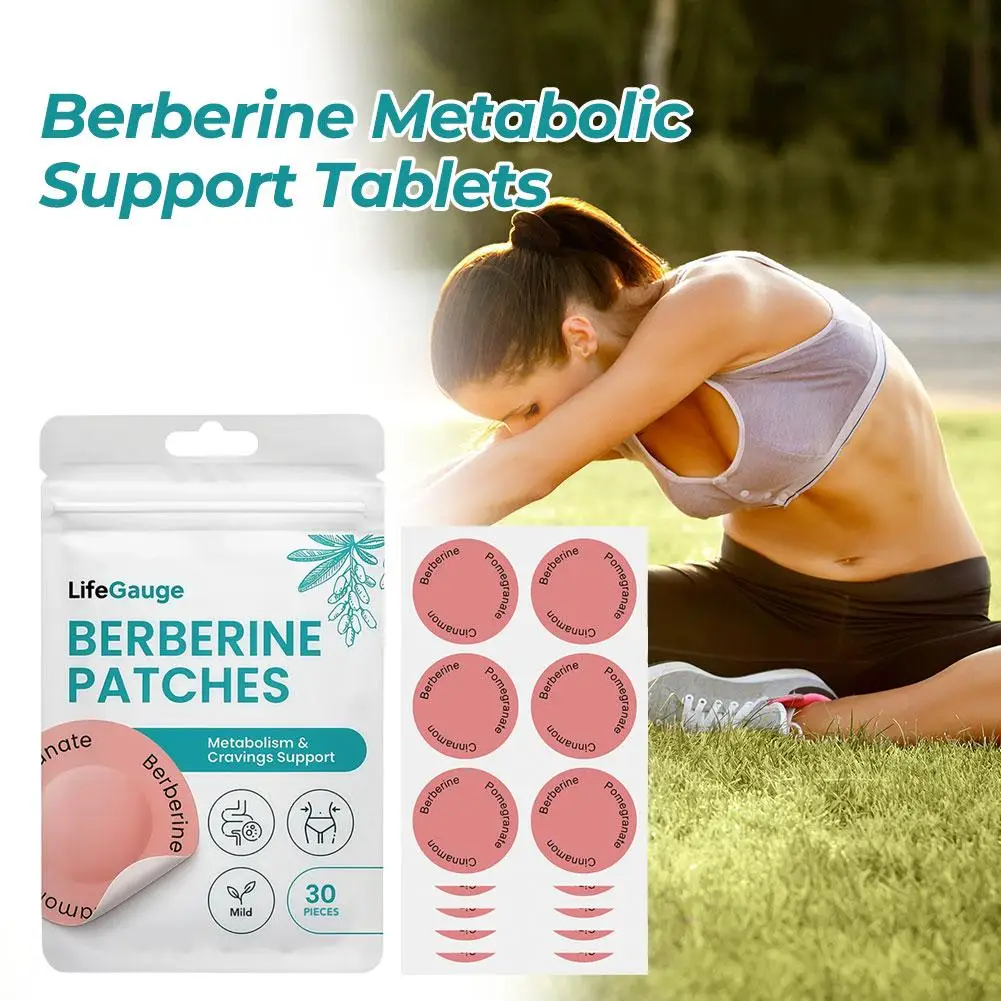 Berberine Weight Management Assistance Patch 30 Count For One Month Supply Highlights Body Contour Lightweight Body Care Patch