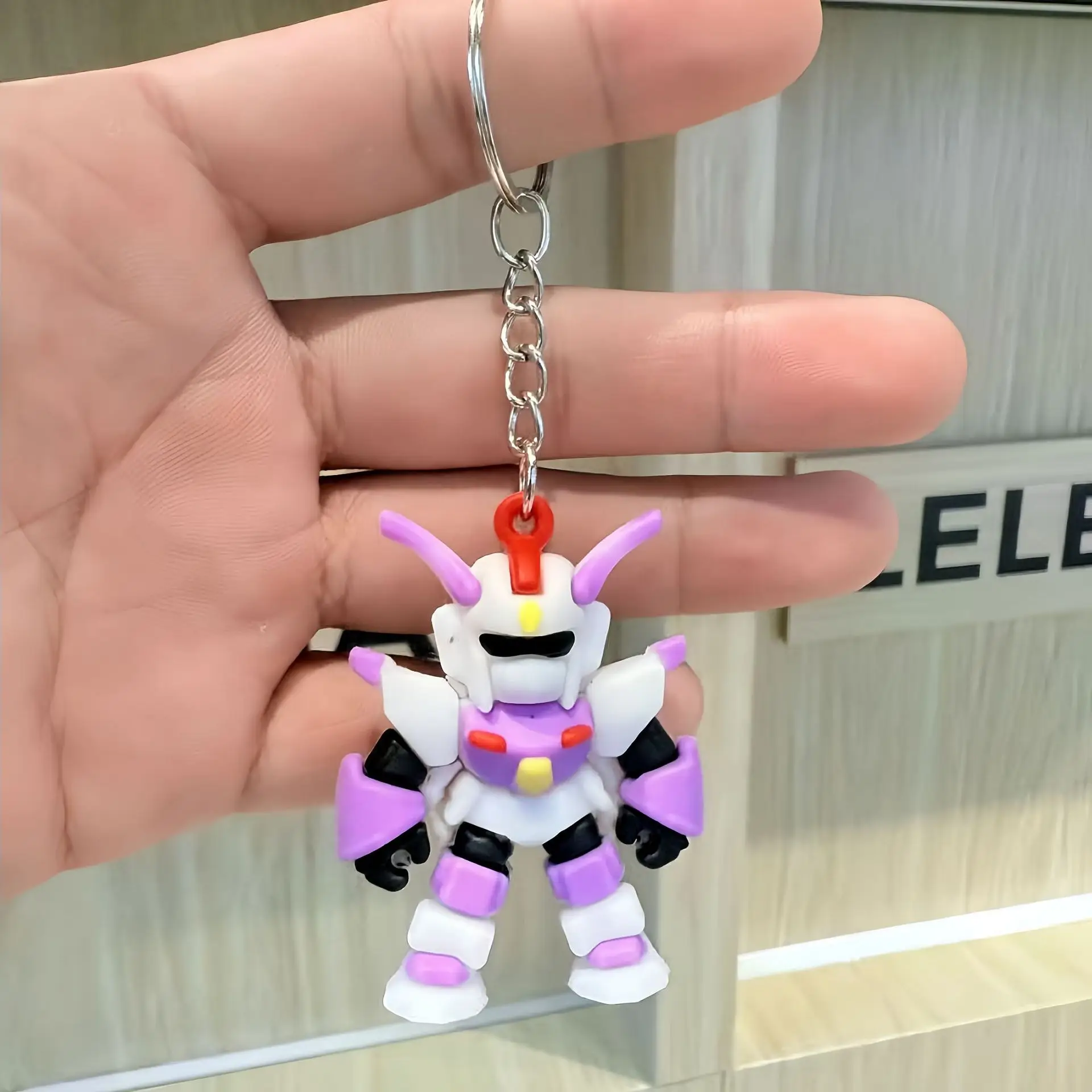 4pcs New Cartoon Mech Warrior Keychain Anime Soft Rubber Gundam Car Bag Key Pendant Couple Transformers Gift - view 5