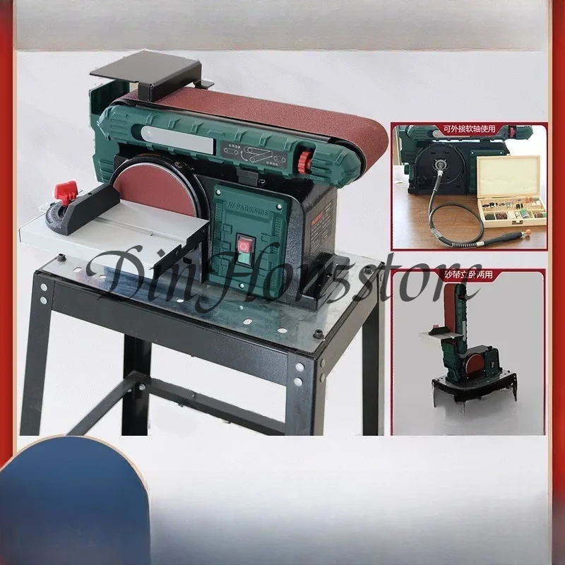 Small Desktop Sandpaper Sharpener Sand Disc Sanding Belt Machine Woodworking Grinder Industrial Grade Polishing Machine