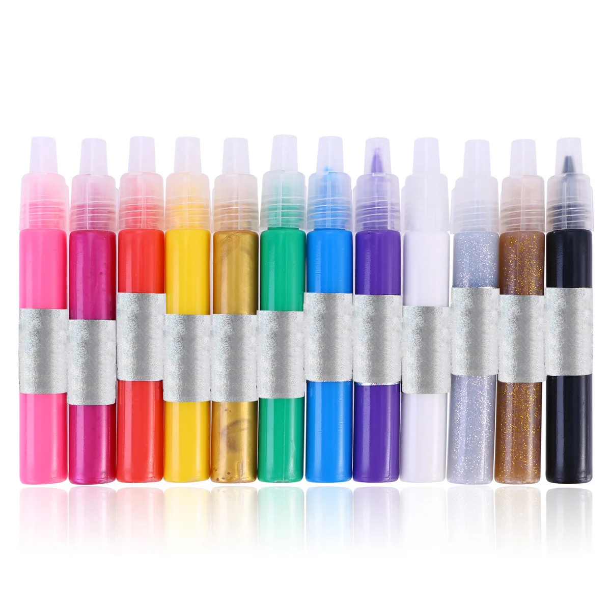 12色UVジェルアクリルチップ3DネイルアートDIYペイントポリッシュペンセット簡単使用ブラシ不要3DネイルアートDIYポリッシュペン