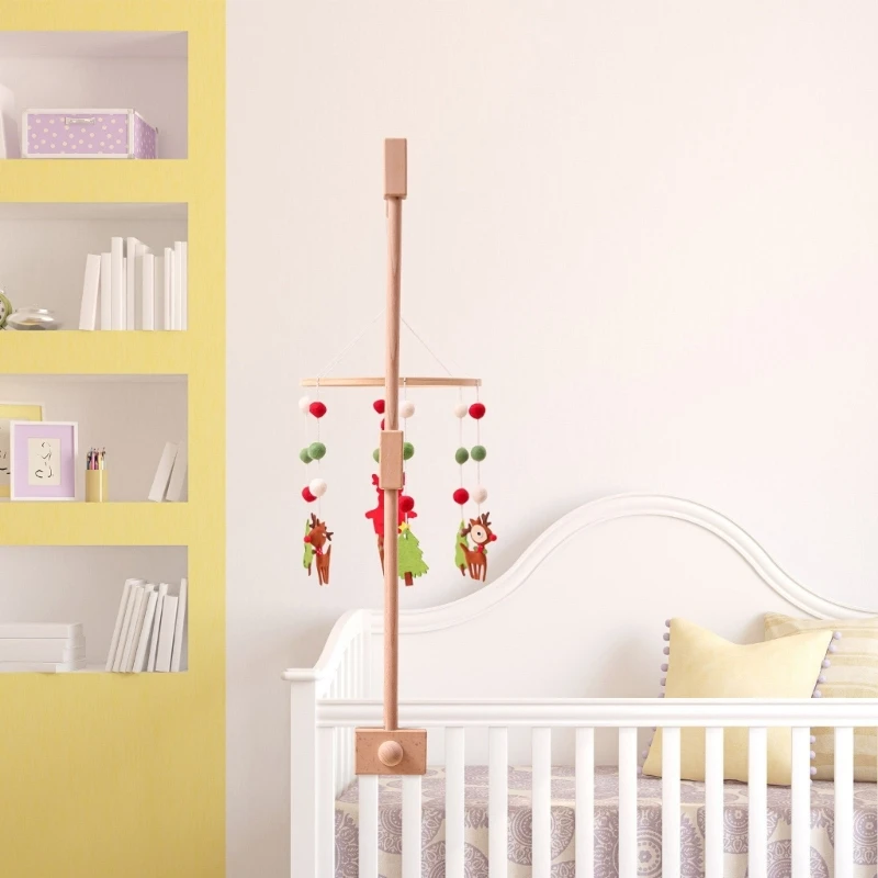 Suporte móvel para cama bebê, estrutura quadrada fácil instalação, estrutura estável, suporte campainha para