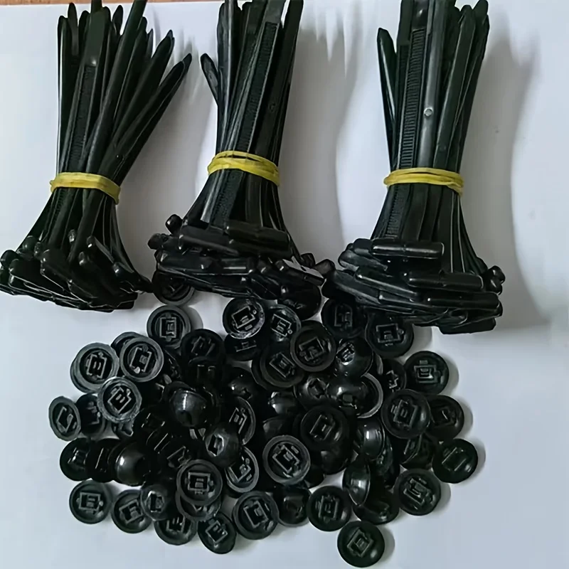 10pcs cable ties with buckles for fixing car floor, fender, mudguard, and trunk lid