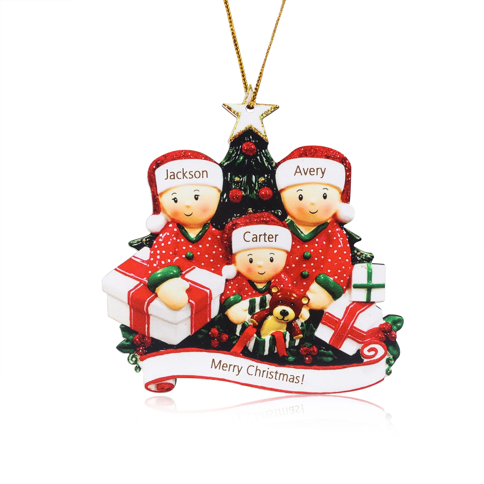 Christmas Pendant Custom Name Personal Family Christmas Decorations For Home 2023 Christmas Wooden Tree Hanging New Year 2024