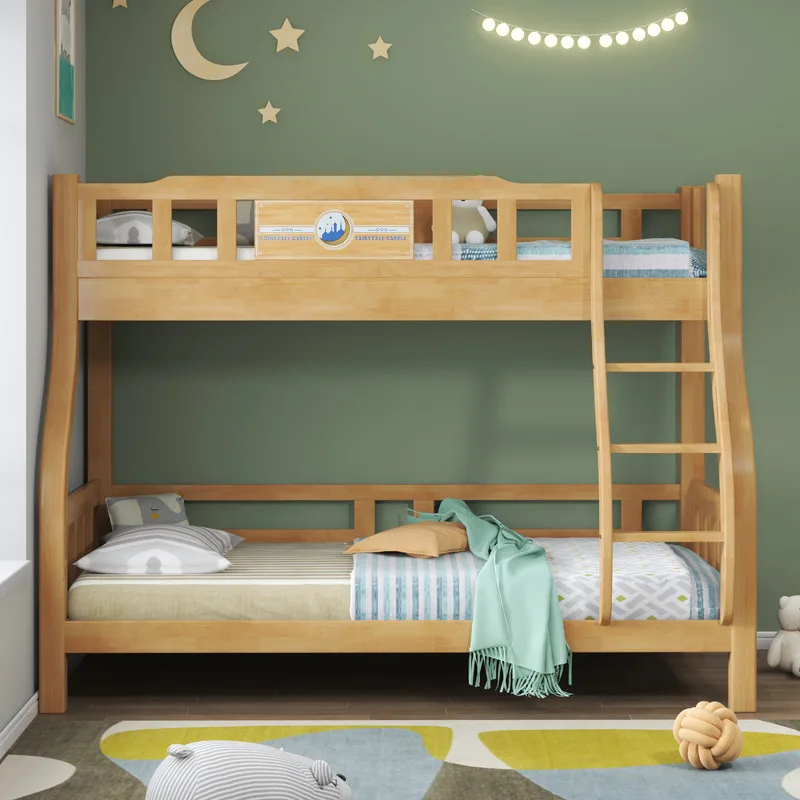 

Верхние и нижние кровати из массива дерева, бытовые высокие и низкие кровати для взрослых, двуспальные детские двуспальные кровати, кровати для мамы и ребенка.