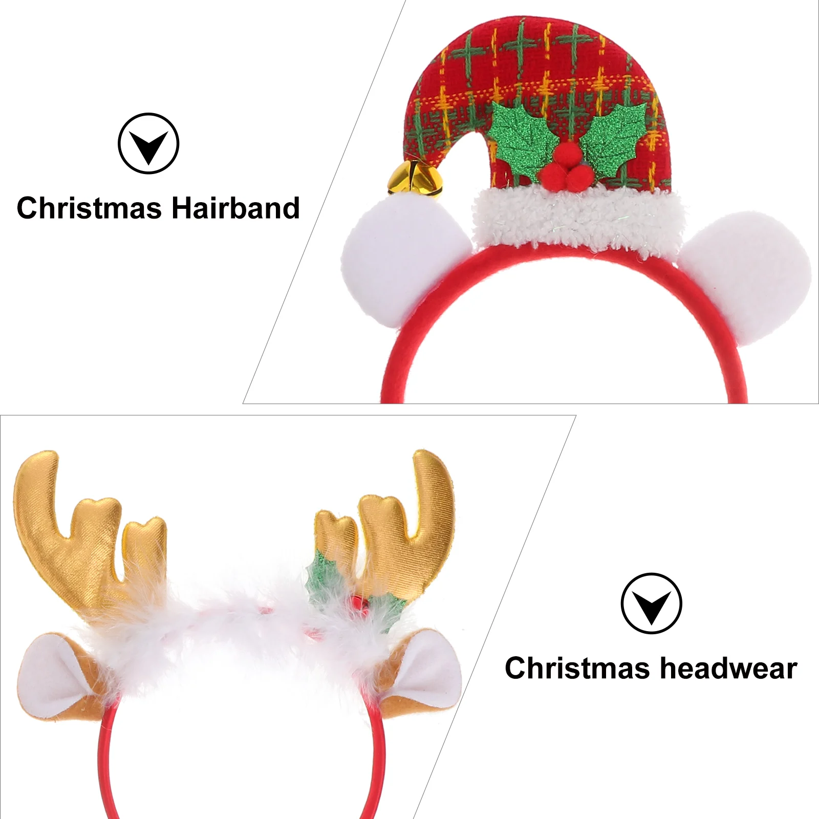 

6 Pcs Christmas Headband Headdress Adult Headwear Hair Hoop Party Accessories Lightweight Elastic Hairstyle Tools Christmas